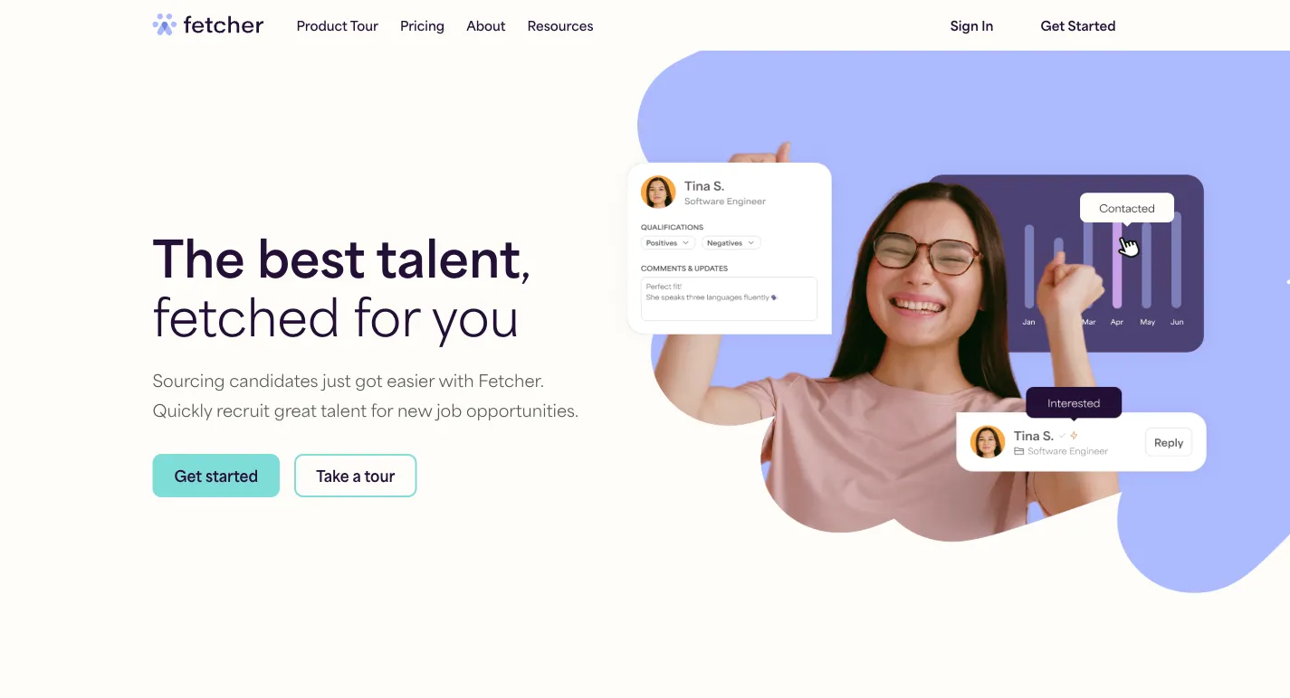 Fetcher website screenshot